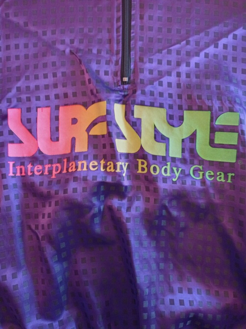 Vintage Surf Style 1/4 Zip Iridescent Purple Windbreaker Jacket Adult Large - Picture 2 of 7